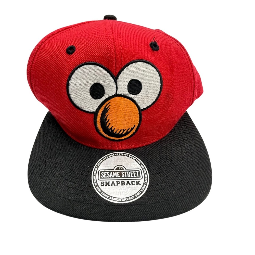Sesame Street Elmo Mad Bananas Snapback Hat Red Black Adjustable Wool Blend